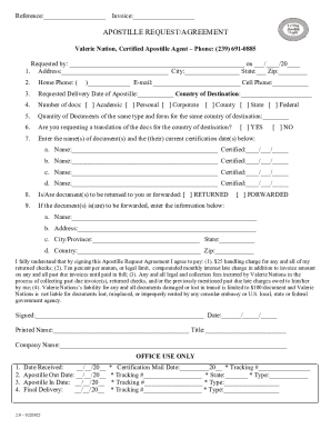 Apostille Request Agreement