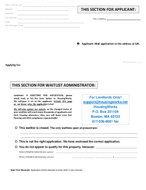 HousingWorks Rental Application