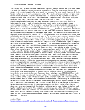 Fax Cover Sheet Template