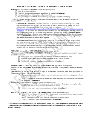 Water/Sewer Service Application