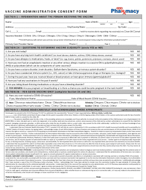 Vaccine Administration Consent Form