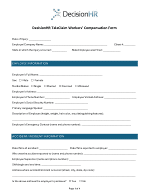 Workers' Compensation Claim Form