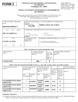 Form 3 Beneficial Ownership