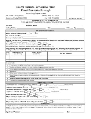 Alaska PFD Eligibility Supplemental Form