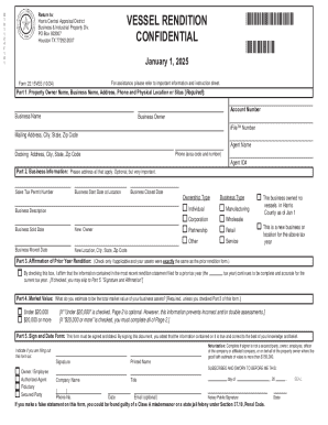 Vessel Rendition Form