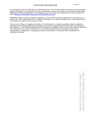 Australian Statutory Declaration Form