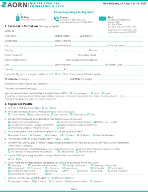 AORN Expo Registration Form