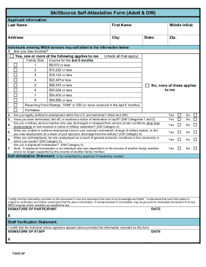 SkillSource Self-Attestation Form
