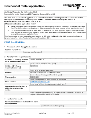 Residential Rental Application Form