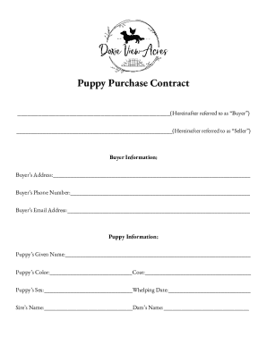 Puppy Purchase Contract