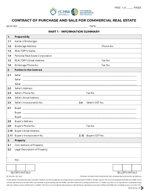 Contract of Purchase and Sale for Commercial Real Estate