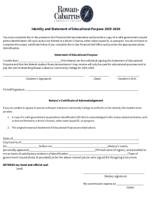 Statement of Educational Purpose Form