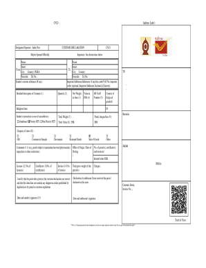 India Post CN23 Customs Declaration Form