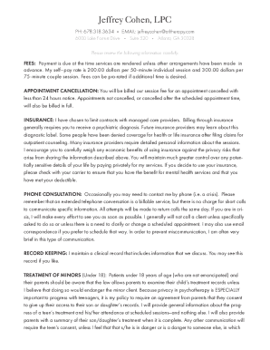 Therapy Services Agreement and Intake Form