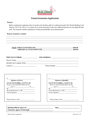 Florida Permit Extension Application