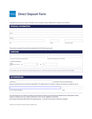 Direct Deposit Authorization Form