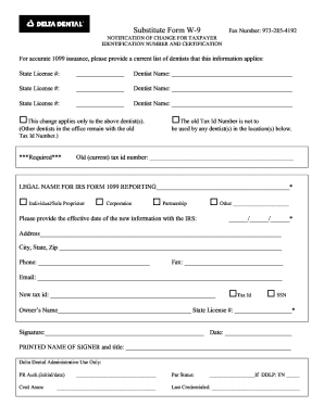 Delta Dental Initial Credentialing Application