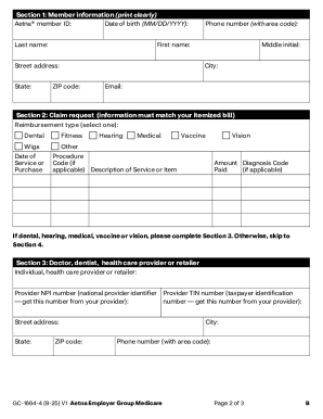 Aetna Employer Group Medicare Reimbursement Form