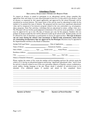 Educational Enhancement Opportunity Request Form