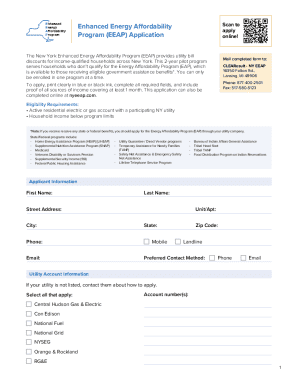 New York Enhanced Energy Affordability Program Application