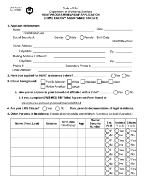 Utah HEAT Program Application