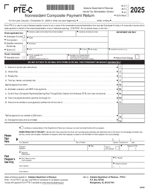 Alabama Nonresident Composite Payment Return