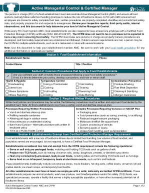 Washington Food Safety Active Managerial Control Toolkit