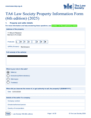 TA6 Property Information Form