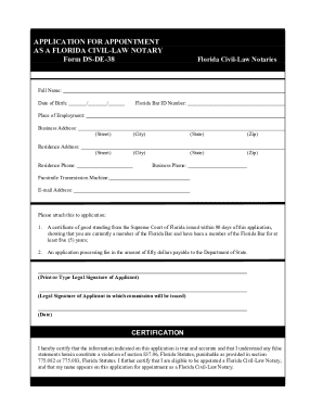 Florida Civil-Law Notary Application