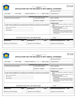 Application for the Release of MP2 Annual Dividends