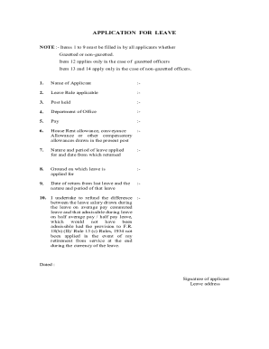 Application for Leave