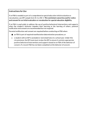 FBA Notice and Consent Form