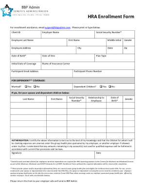 HRA Enrollment Form