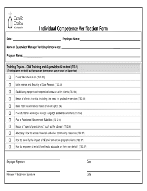 Individual Competence Verification Form