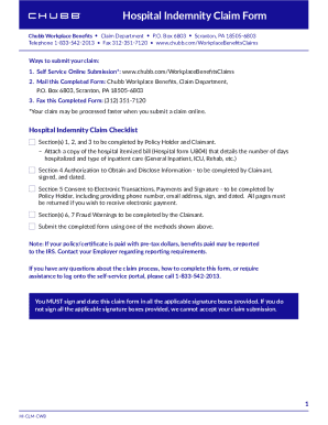 Hospital Indemnity Claim Form