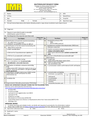 Bacteriology Request Form
