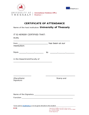 Certificate of Attendance