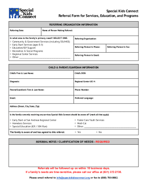 Special Kids Connect Referral Form