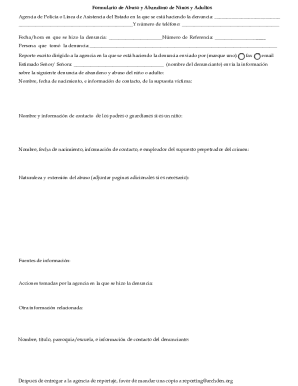 Child and Adult Abuse and Neglect Report Form