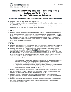 Federal Drug Testing Custody and Control Form