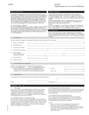 Dutch Tax Form for Payroll Deductions