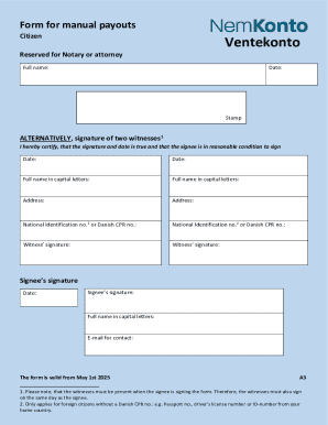 Form for Manual Payouts