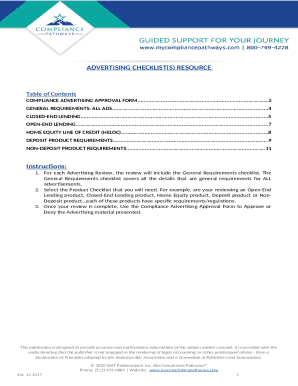 Compliance Advertising Approval Form