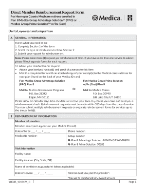 Hennepin County Medicare Reimbursement Request Form