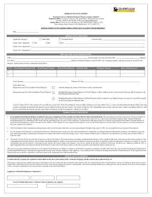 Loan Against Fixed Deposit Application