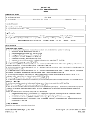 NC Medicaid Pharmacy Prior Approval Request for Cibinqo