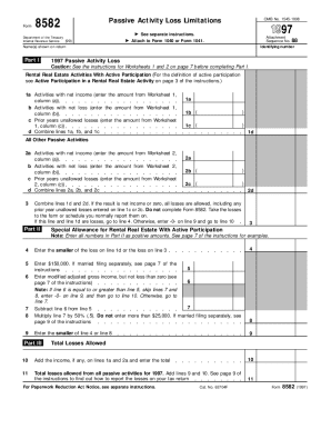 Form 8582 Passive Activity Loss