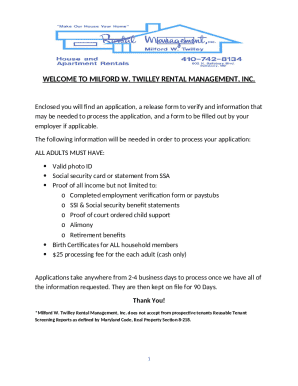 Rental Application Form