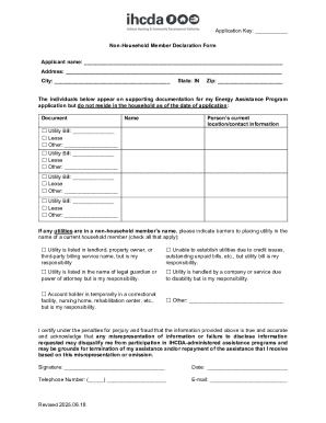 Non-Household Member Declaration Form