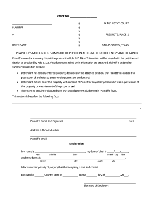 Plaintiff's Motion for Summary Disposition